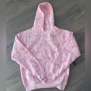White Fox Boutique Pink Bow Hoodie